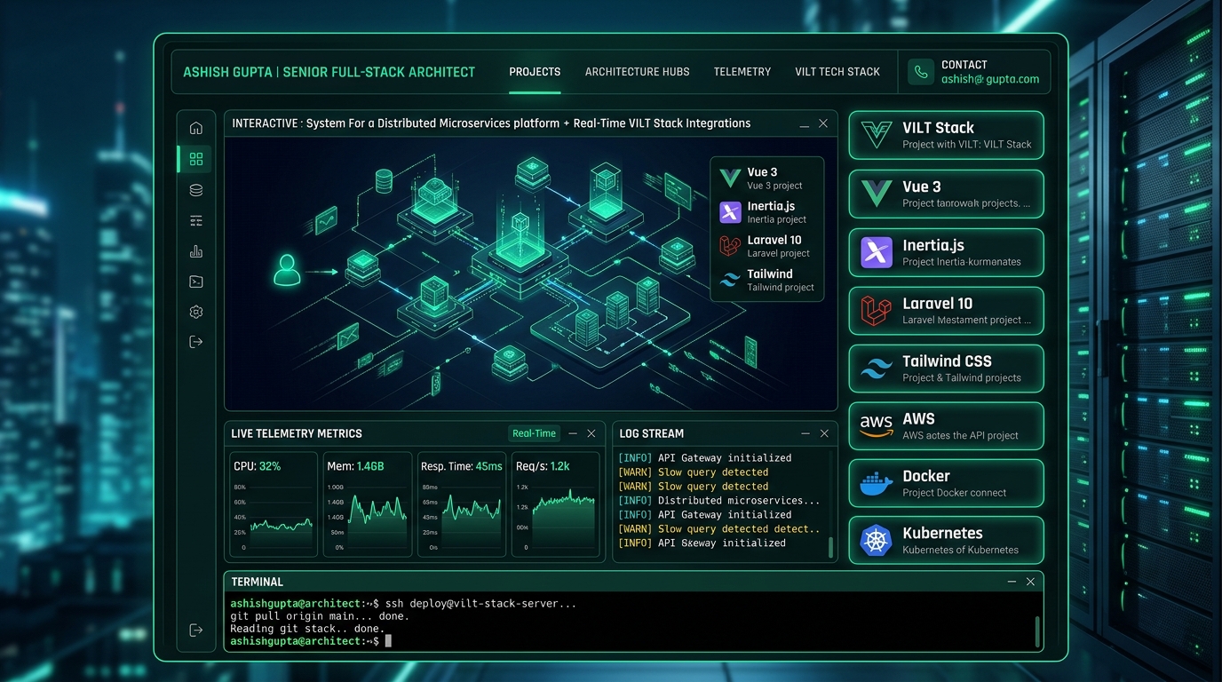 Ashish Gupta Hub live interface preview